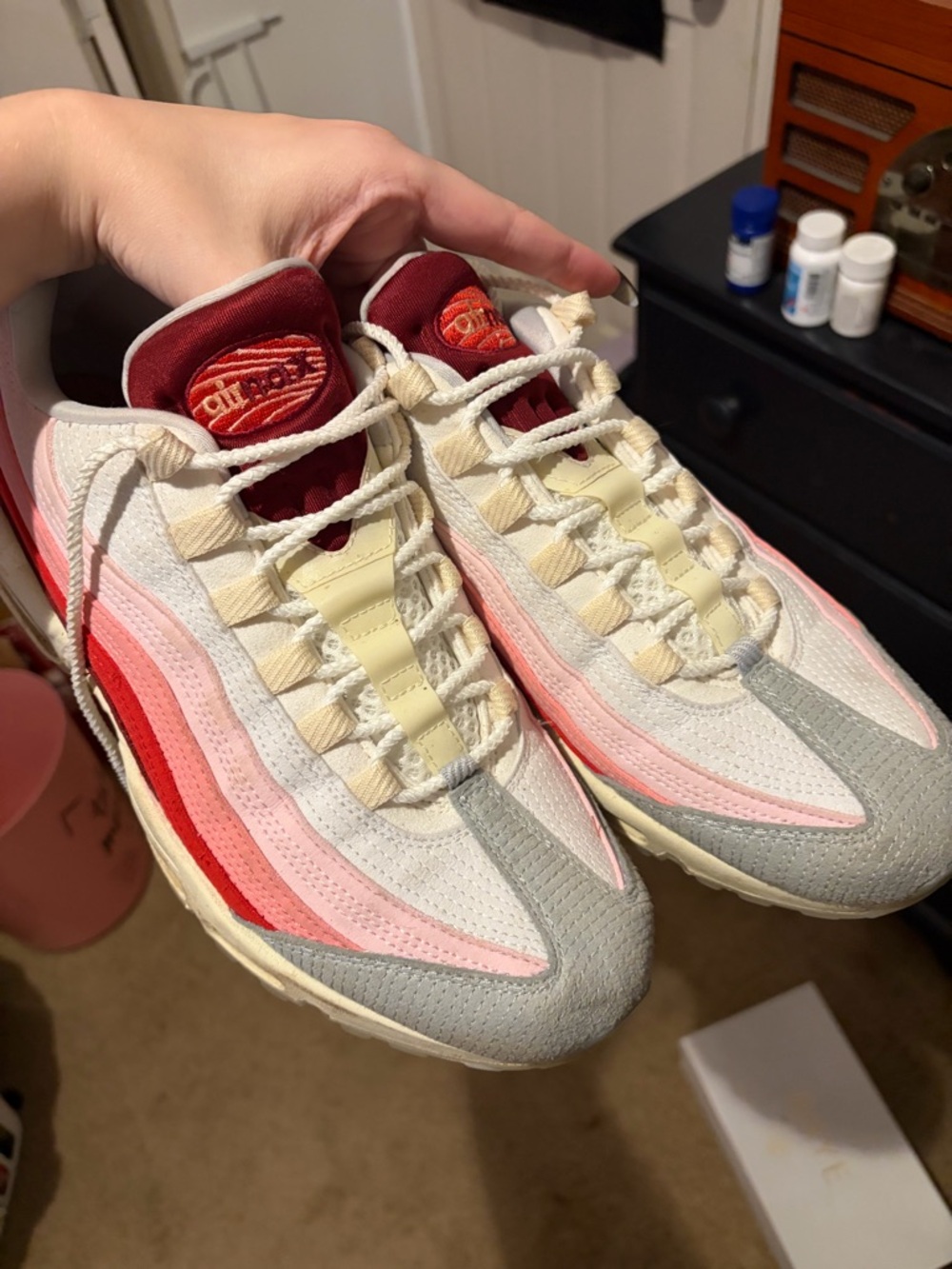 Nike Pink, Red & Cream Layered Gradient Sneakers